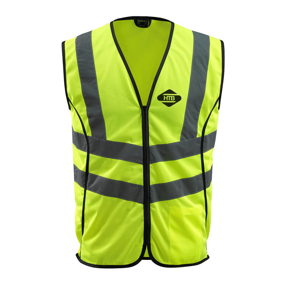 Überzieh - Warnweste "Mascot" gelb HTB bedruckt (Klasse 2)