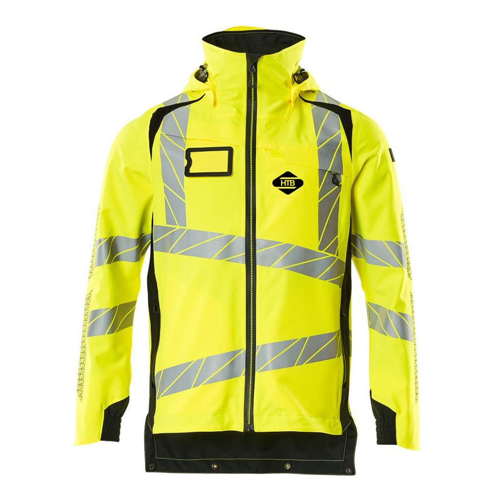 Warnschutz Regenjacke Mascot gelb bedruckt